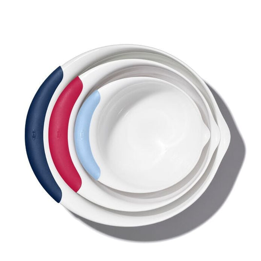 OXO Good Grips 3 Piece Mixing Bowl Set with New Colored Handles