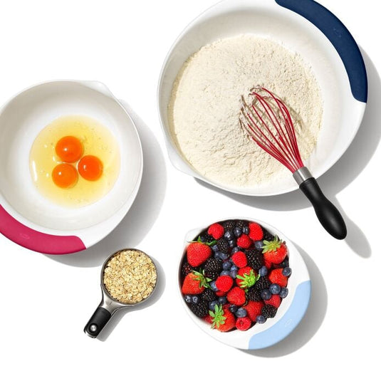OXO Good Grips 3 Piece Mixing Bowl Set with New Colored Handles