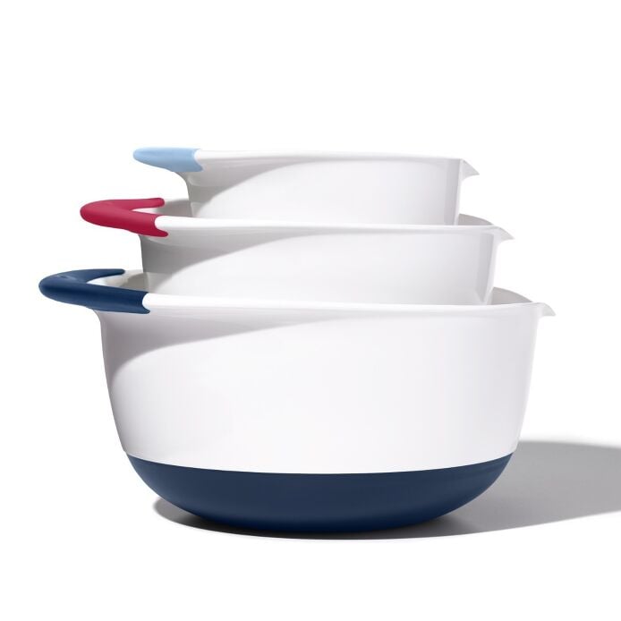 Load image into Gallery viewer, OXO Good Grips 3 Piece Mixing Bowl Set with New Colored Handles
