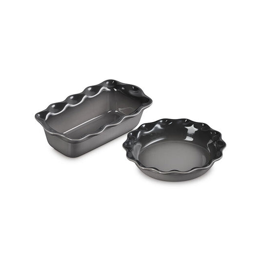 Le Creuset Heritage Pie Dish and Fluted Loaf Pan Set