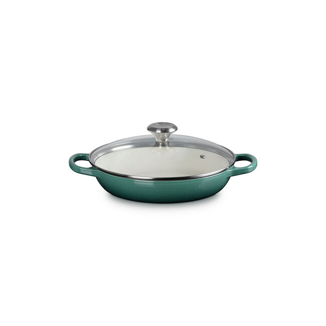Load image into Gallery viewer, Le Creuset Signature Round Braiser with Glass Lid 2 1/4 qt.
