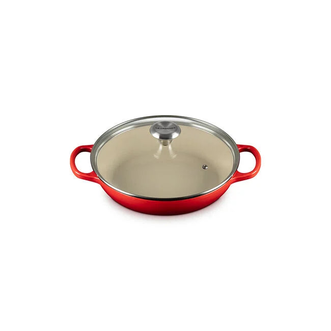 Load image into Gallery viewer, Le Creuset Signature Round Braiser with Glass Lid 2 1/4 qt.
