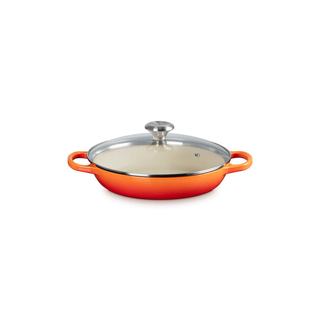Load image into Gallery viewer, Le Creuset Signature Round Braiser with Glass Lid 2 1/4 qt.
