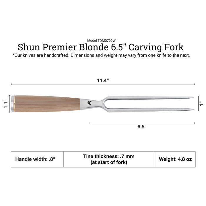 Load image into Gallery viewer, Shun Premier Blonde 6.5" Carving Fork
