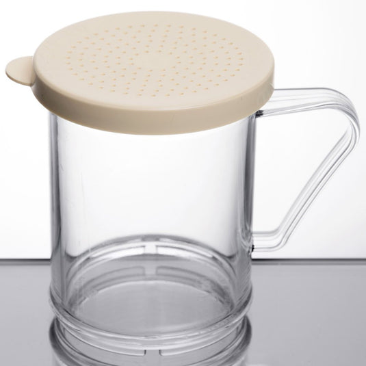 Cambro 10 oz. Polycarbonate Shaker w/ Beige Lid