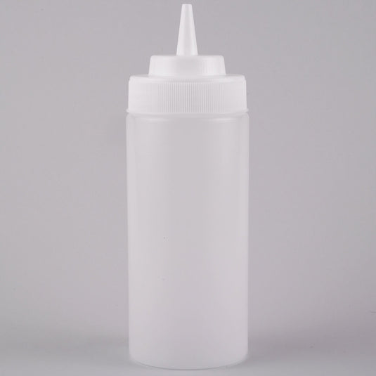 Choice 16 oz. Clear Wide Mouth Squeeze Bottle – 6/Pack
