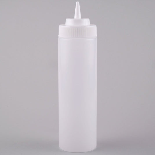 Choice 24 oz. Clear Wide Mouth Squeeze Bottle – 6/Pack
