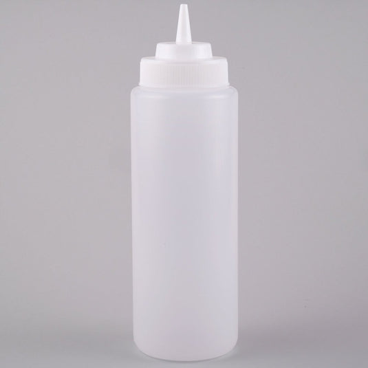 Choice 32 oz. Clear Wide Mouth Squeeze Bottle – 6/Pack