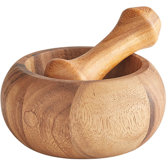 Ironwood Gourmet 6" Acacia Wood Mortar and Pestle Set 28431