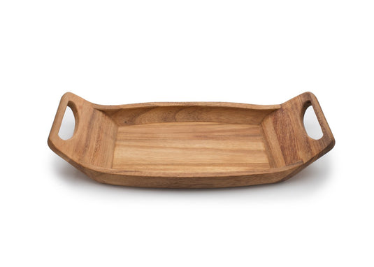 Ironwood Acacia Wood Norwegian Saddle Tray 28337