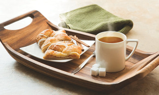 Ironwood Acacia Wood Norwegian Saddle Tray 28337