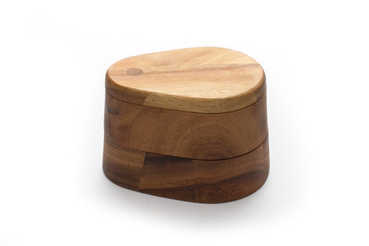 Ironwood Acacia Wood Gourmet Himalayan Double Salt Cellar 28577