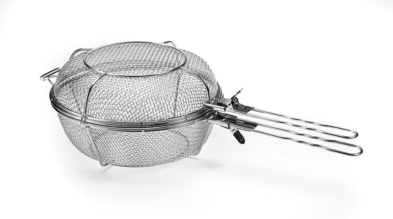 Load image into Gallery viewer, Outset Jumbo Stainless Steel Grill Basket and Skillet with Removable Handle

