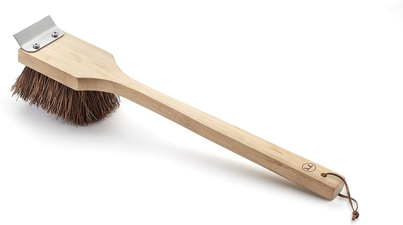 Load image into Gallery viewer, Green Grillware by Outset Palmyra Bristle Grill Brush w/ Scraper
