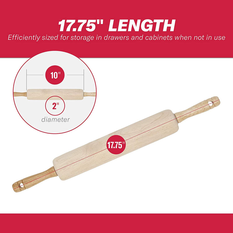 Load image into Gallery viewer, GoodCook 10"x2" Wood Rolling Pin
