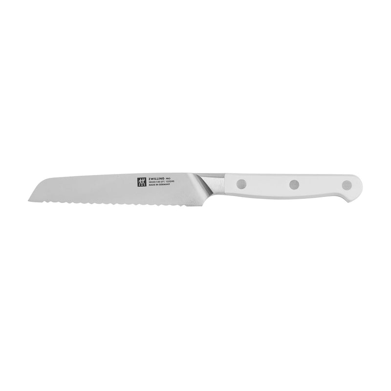 Load image into Gallery viewer, Zwilling Pro Le Blanc 5" Serrated Utility Knife
