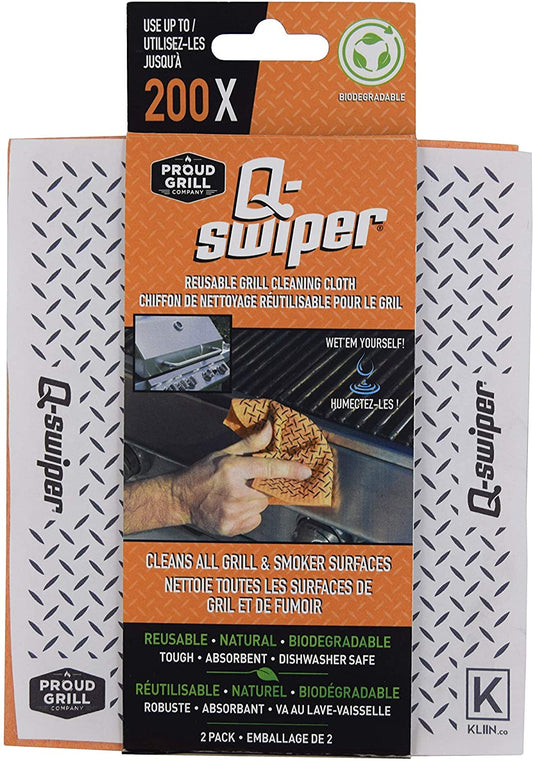 Q-Swiper Reusable Grill Cleaning Cloth 2pk