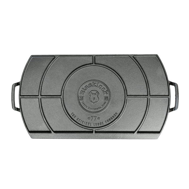 Load image into Gallery viewer, Lodge Blacklock *77* 10 x 20 Inch Triple Seasoned Cast Iron Double Burner Griddle

