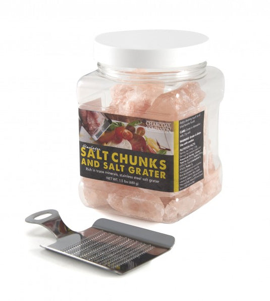 Charcoal Companion Himalayan Salt Chunks with Salt Grater