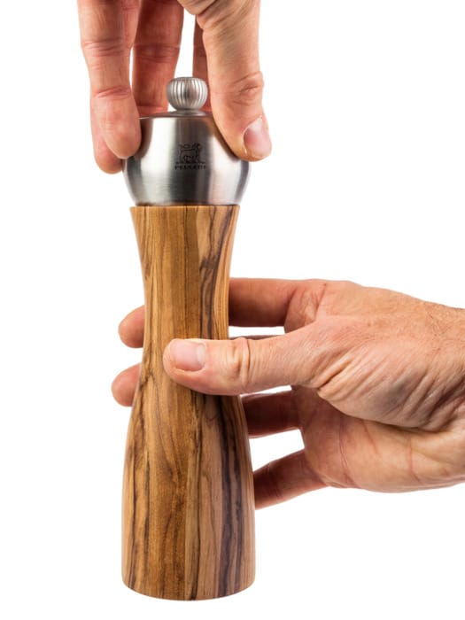 Peugeot Fidji Olive + Stainless Steel 8"