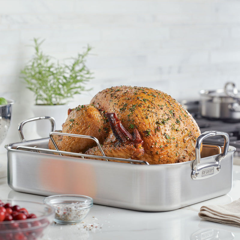 Load image into Gallery viewer, Hestan Provisions 16.5" Large Classic Clad Roaster with Rack
