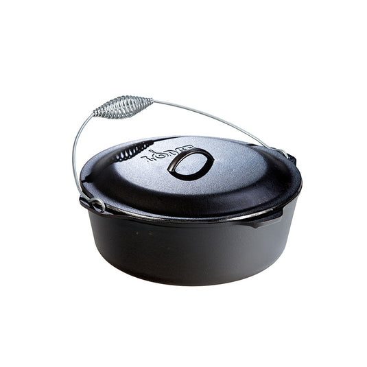 Lodge 9 Quart Cast Iron Dutch Oven, With Spiral Bail Handle