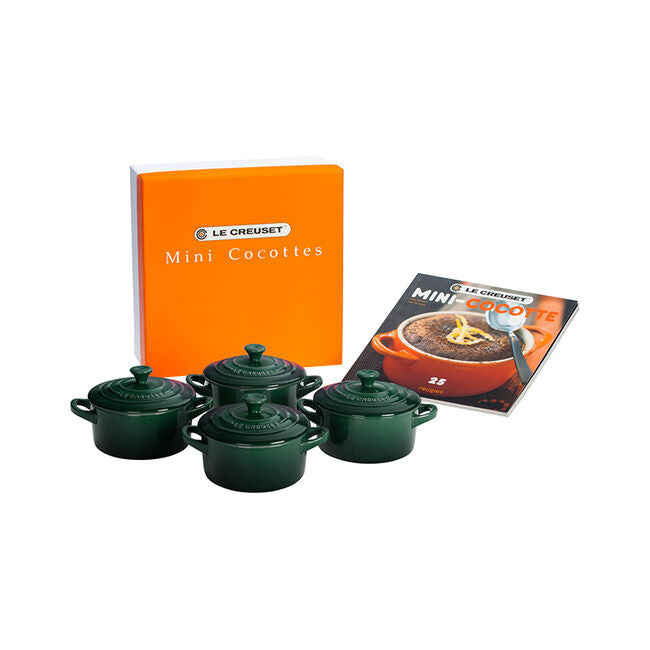Load image into Gallery viewer, Le Creuset Mini Cocottes Set/4 W/ Cookbook
