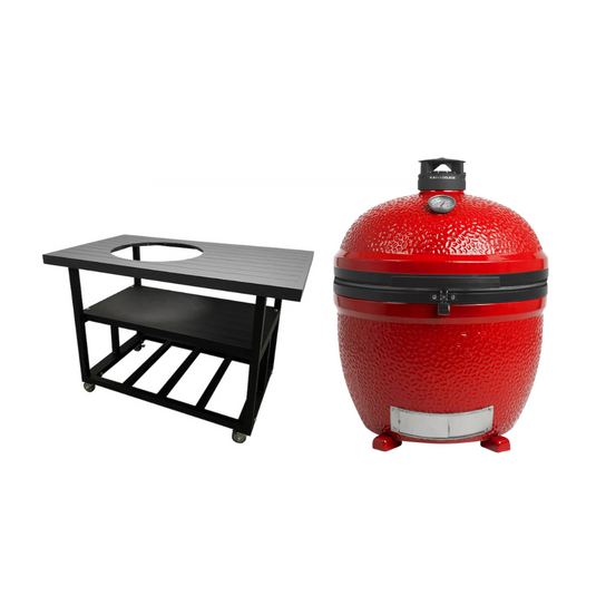 PCE Aluminum Top/Frame Knockdown Grilling Table Complete Package - Grill Included