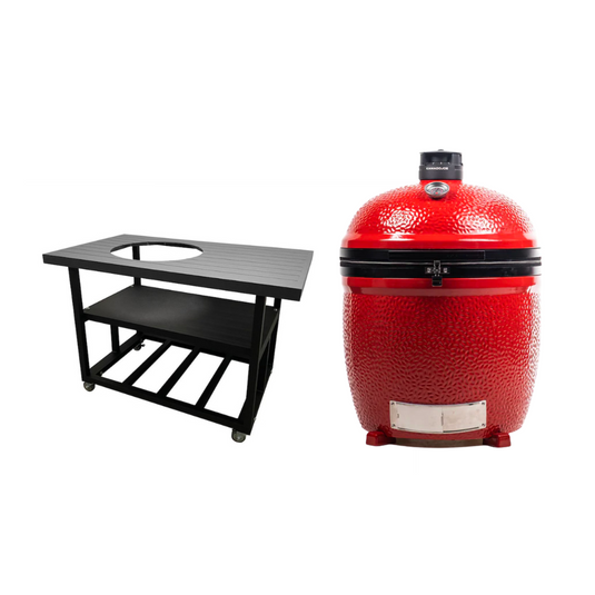 PCE Aluminum Top/Frame Knockdown Grilling Table Complete Package - Grill Included