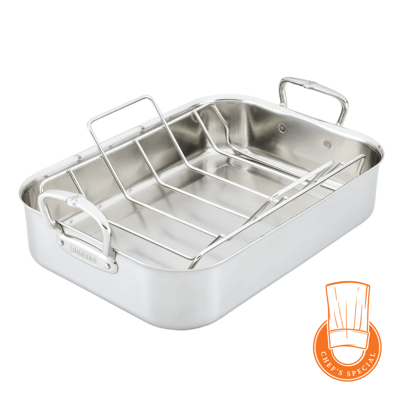 Load image into Gallery viewer, Hestan Provisions 16.5" Large Classic Clad Roaster with Rack
