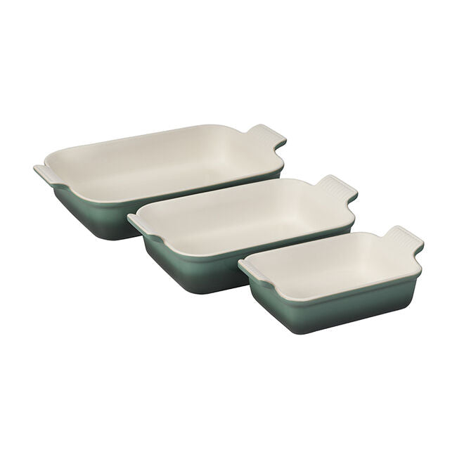 Load image into Gallery viewer, Le Creuset Heritage 3-Piece Rectangular Baking Dish Set
