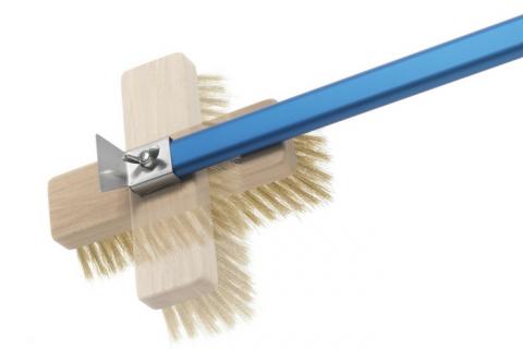 Load image into Gallery viewer, GI Metal 47" Oven Brush w/ Rotating Brass Bristle Head
